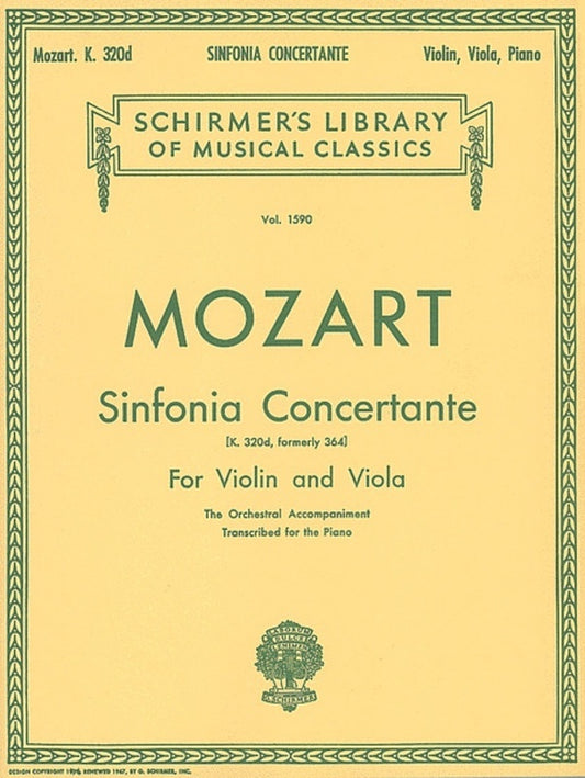 Mozart Sinf.Conc.K364 Lib.1590 Piano Trio
