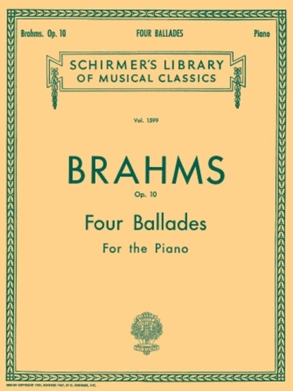 Brahms 4 Ballades Op 10 Lib.1599 Piano
