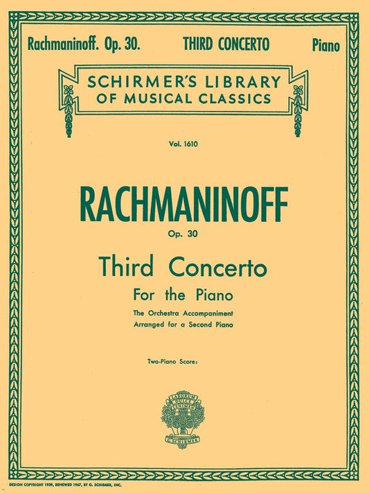 Rachmaninoff Piano Concerto No. 3 Op. 30 for 2 Pianos, 4 Hands - G. Schirmer Edition