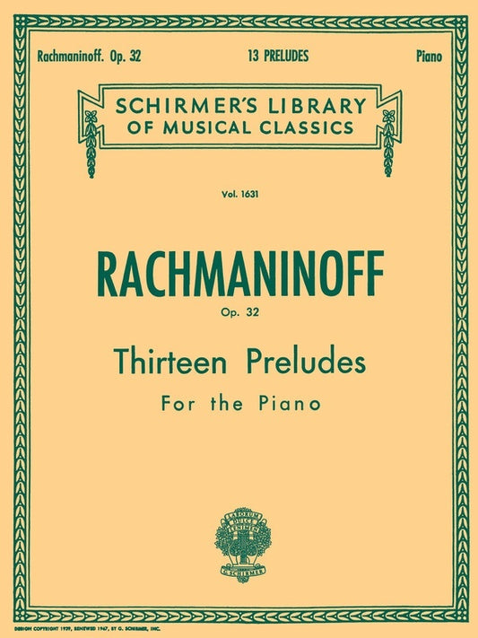 Rachmaninoff - 13 Preludes Op 32 For Piano (Softcover Book)
