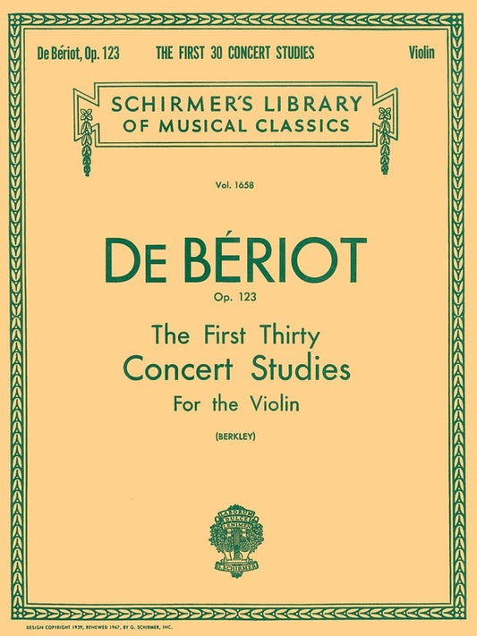 Beriot 30 Concert Studies Lib.1658 Violin