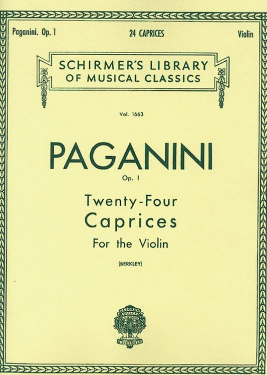 Paganini 24 Caprices Op 1 Lib.1663 Violin