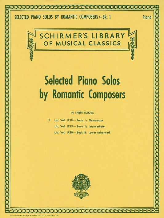 Selected Piano Solos Rom.Comp.1 Lib.1718