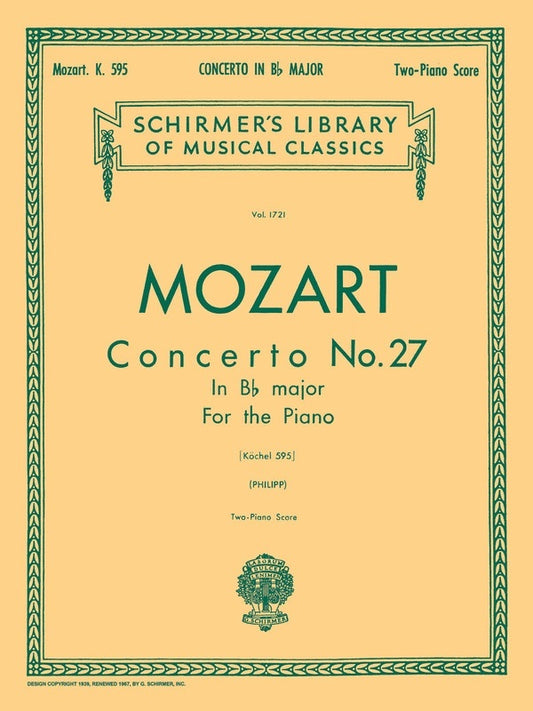 Schirmer - Mozart - Concerto N0 27 B Flat K 595 2P4H