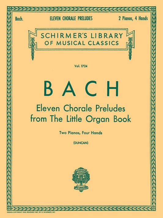 Schirmer - Bach - 11 Chorale Preludes 2P4H