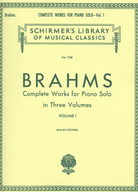 Brahms Complete Works 1 Lib.1728 Piano