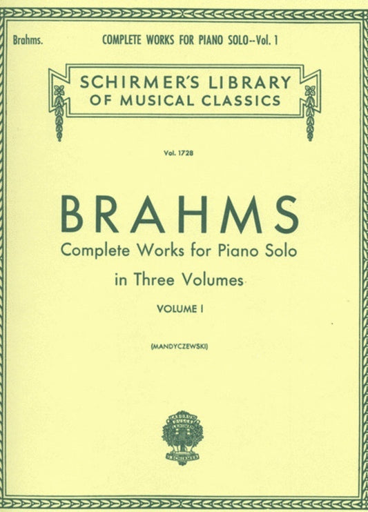 Brahms Complete Works 1 Lib.1728 Piano