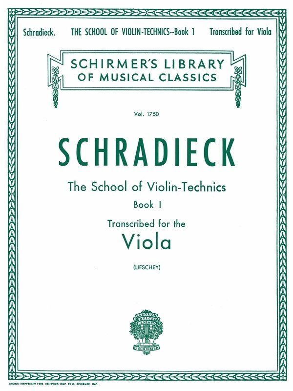 Schradieck School of Violin Technics Op. 1 Book 1 for Viola, 48 Pages, G. Schirmer