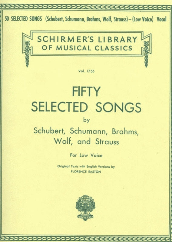 Schirmer - 50 Selected Songs Lib.1755 Low