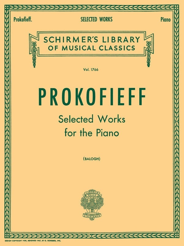 Prokofiev Selected Works Lib.1766 Piano