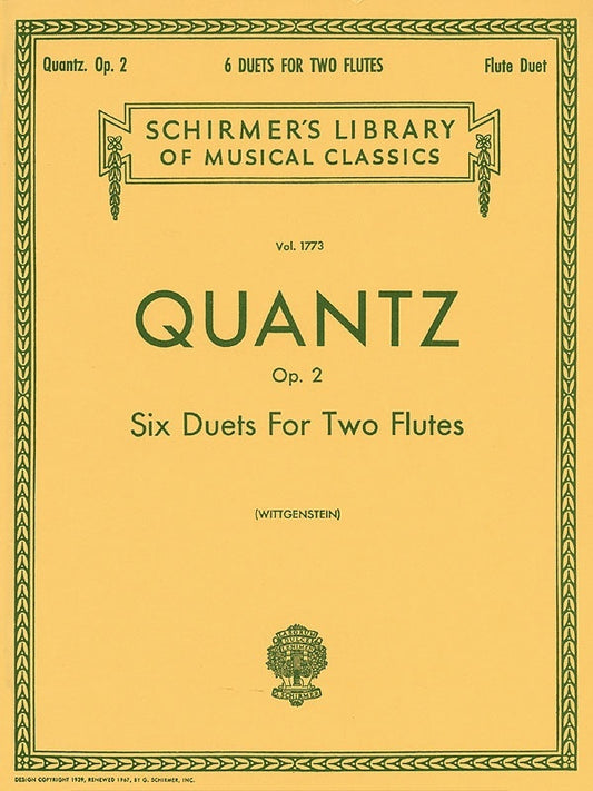Quantz 6 Duets Op 2 Lib.1773 2 Flutes