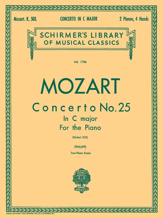 Mozart Concerto N.25 K503 Lib.1786 2 Piano