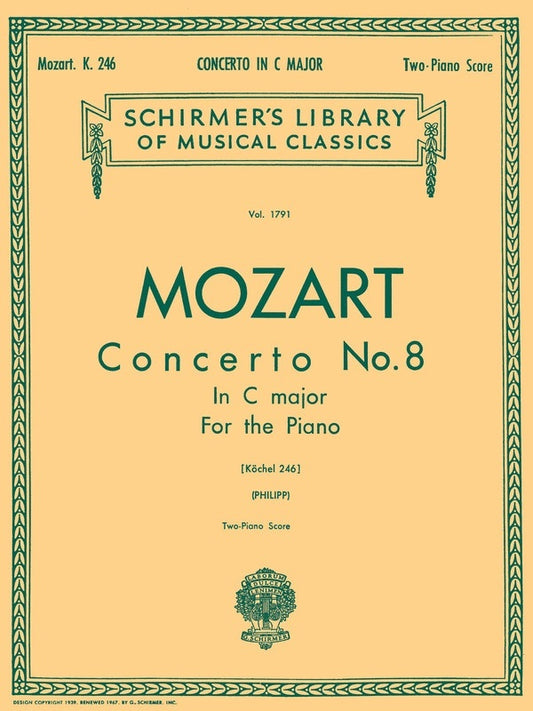 Mozart Concerto N.8 K246 Lib.1791 2 Pianos