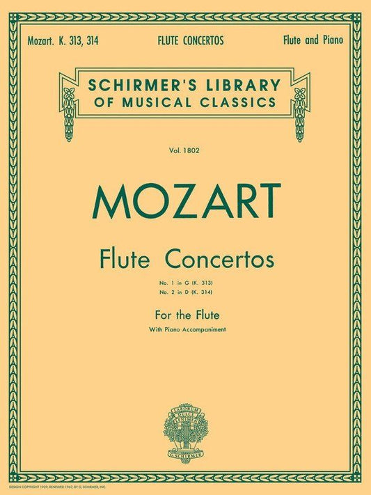 Mozart Concertos Nos. 1 & 2 K313 K314 for Flute and Piano, 52 Pages, G. Schirmer