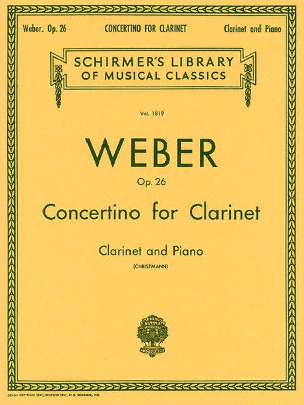 Weber Concertino Op 26 Lib.1819 clarinet/Piano