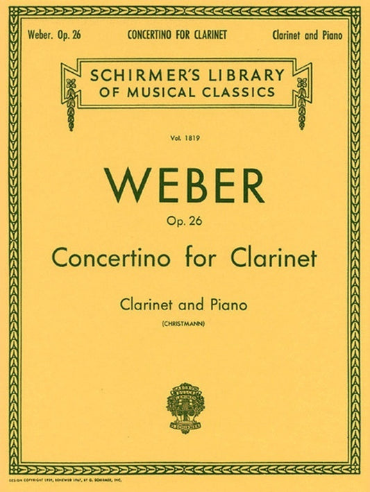 Weber Concertino Op 26 Lib.1819 clarinet/Piano