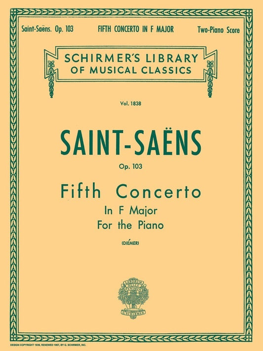 Saint Saens Conc.5 Op 103 Lib.1838 2 Piano