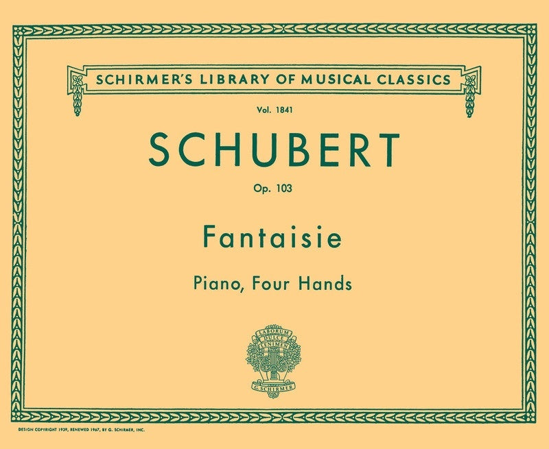 Schirmer - Schubert - Fantaisie Op 103 For Piano Duet