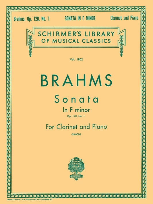 Brahms Sonata Op 120 N.1 Lib.1862 Cl/Piano