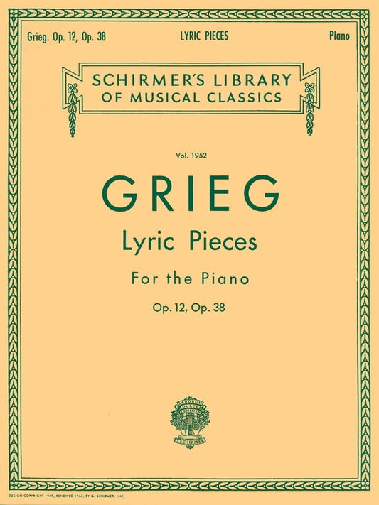 Grieg Lyric Pcs Op 1238 Lib.1952 Piano