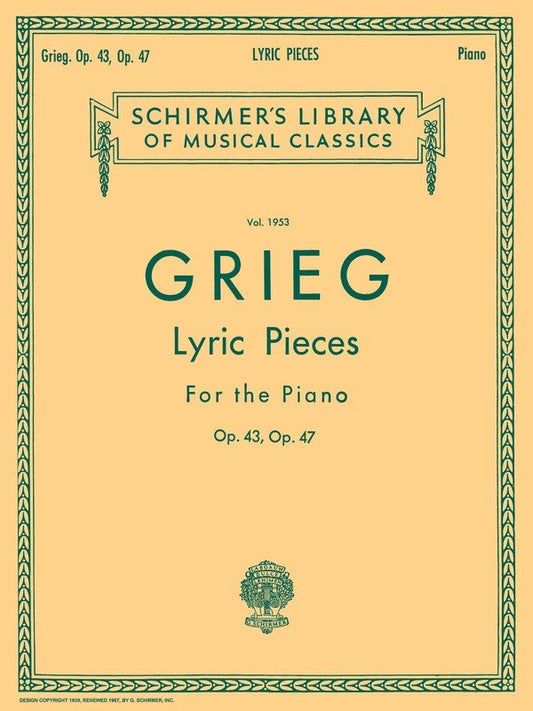 Grieg Lyric Pcs Op 4347 Lib.1953 Piano