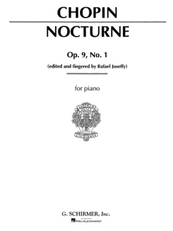 Chopin - Nocturne Op 9 No 1 B Flat Minor Piano (Softcover Book)