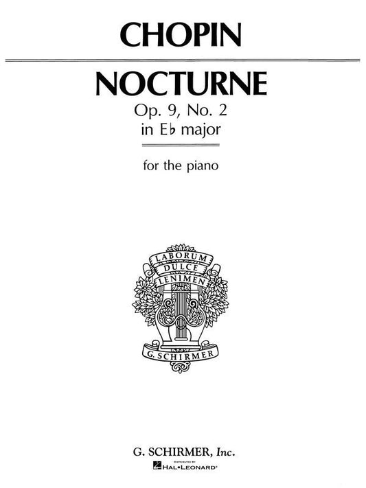 Chopin Nocturne Op. 9 No. 2 in E Flat Major Piano Solo Sheet Music, 8 Pages