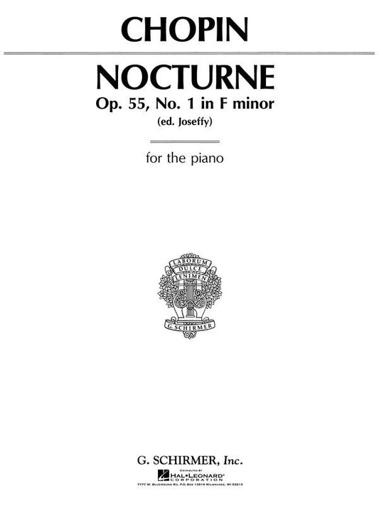 Chopin Nocturne Op. 55 No. 1 in F Minor Piano Solo Sheet Music - 8 Pages