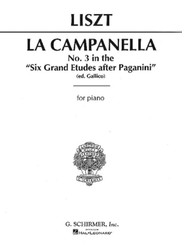 Liszt - La Campanella For Piano (Softcover Book)