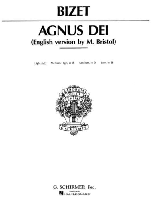 Schirmer - Bizet - Agnus Dei High Voice In F