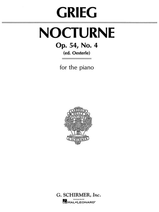Grieg - Nocturne No 4 Op 54 Piano (Softcover Book)