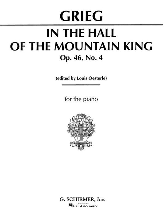 Grieg - In The Hall Of Mountain King For Piano (Softcover Book)