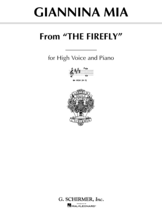 Schirmer - Friml - Giannina Mia High Voice/Piano