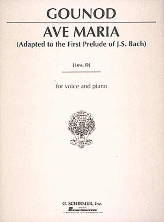 Gounod Ave Maria Low D/Piano