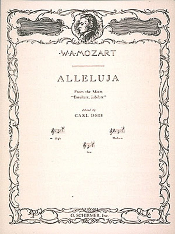 Schirmer - Mozart - Alleluia High Voice In F