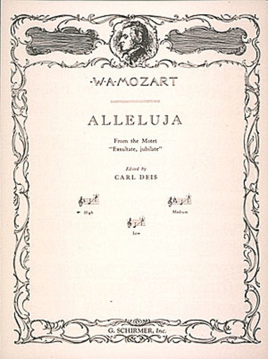 Schirmer - Mozart - Alleluia High Voice In F