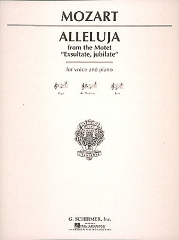 Schirmer - Mozart - Alleluia Medium Voice In E Flat