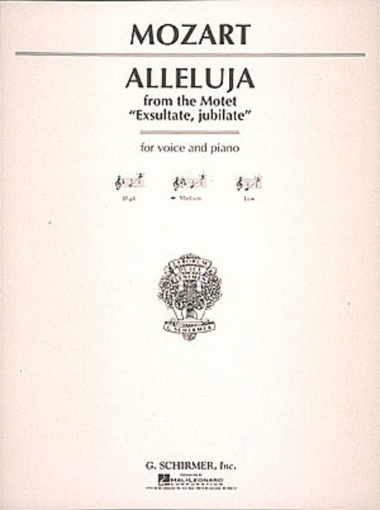 Schirmer - Mozart - Alleluia Medium Voice In E Flat