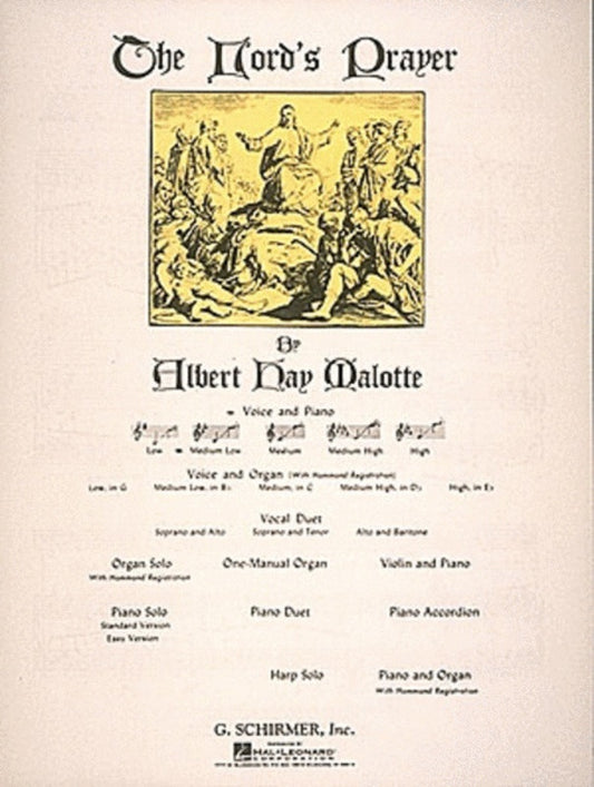 Schirmer - Malotte - The Lords Prayer Medium/Low Voice In B Flat
