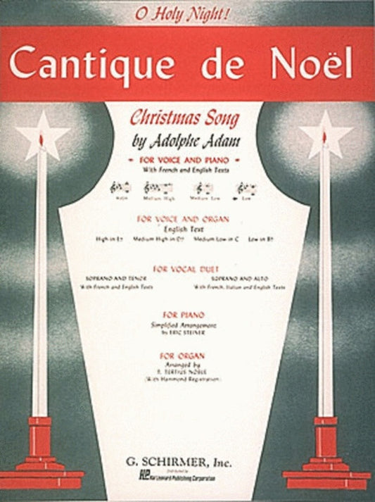Schirmer - Adam Cantique De Noel Low Voice In B Flat