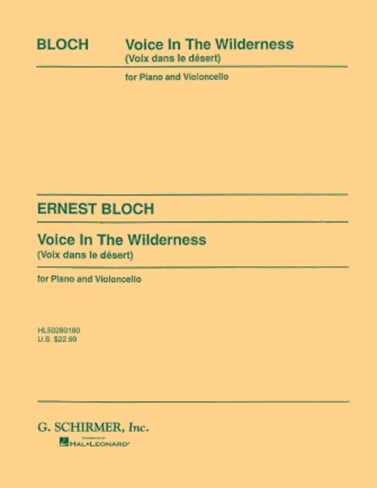 Bloch Voice In Wilderness Cello and Piano