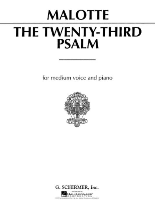 Schirmer - Malotte - The 23rd Psalm Medium Voice/Piano