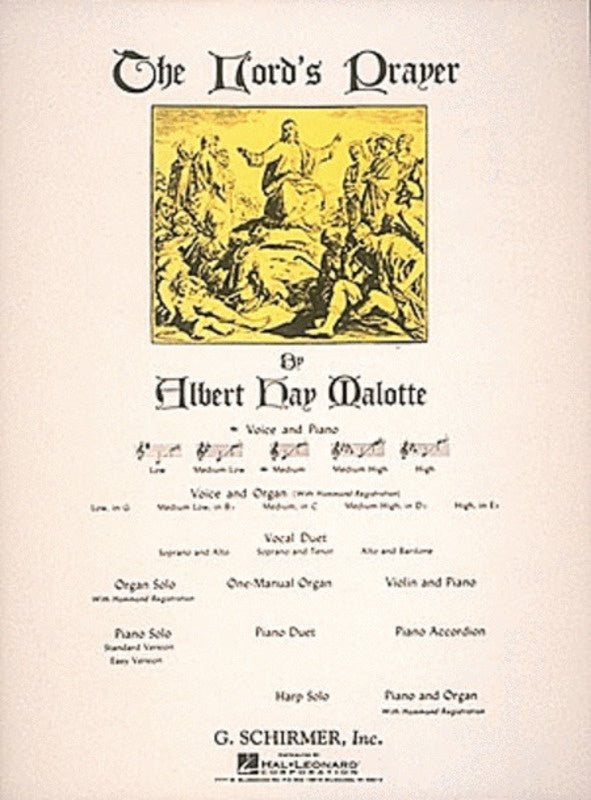 Schirmer - Malotte - The Lords Prayer Medium Voice In C