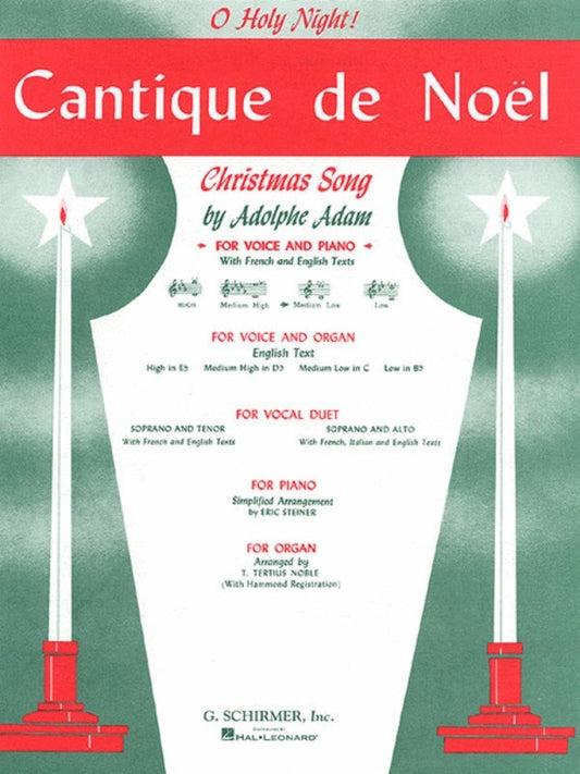 Schirmer - Adam Cantique De Noel Medium/Low Voice In C
