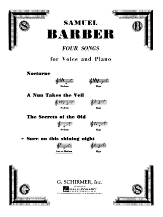Schirmer - Barber - Sure On Shining Night Medium/Low Voice