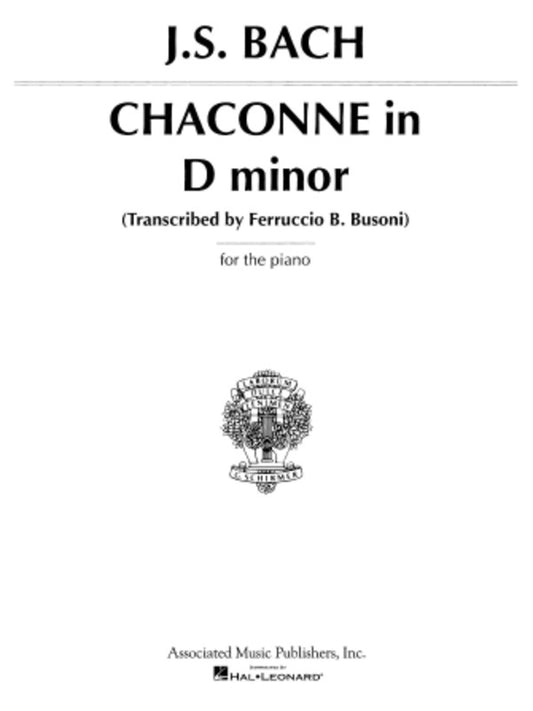 Bach Chaccone D Minor Piano
