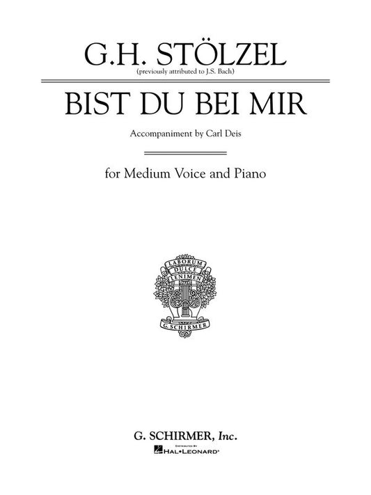Schirmer - Bach - Bist Du Bei Mir Medium Voice