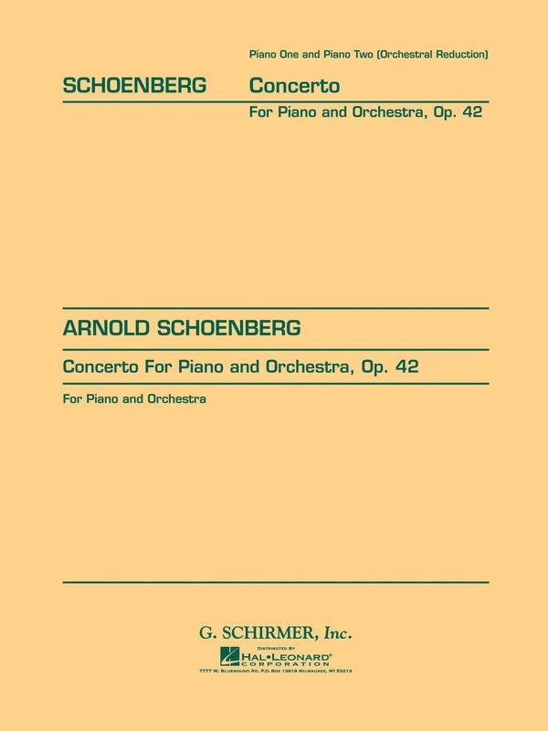 Schoenberg Concerto Op 42 2 Pianos