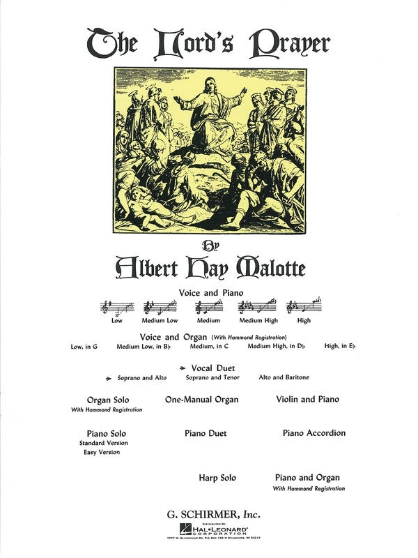 Schirmer - Malotte - The Lords Prayer Soprano/Alto Duet