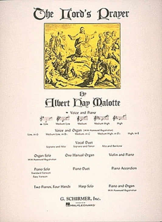 Schirmer - Malotte - The Lords Prayer Low Voice In G